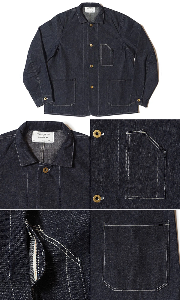 Ware house カバーオール WAREHOUSE[ウエアハウス] インディゴヘリンボーン カバーオール