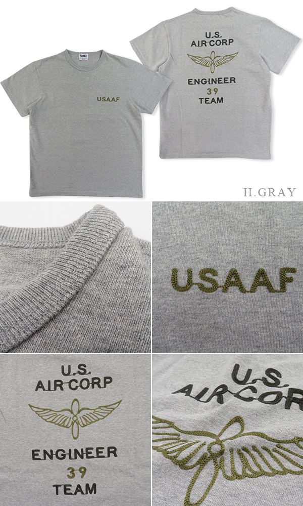 フェローズPherrosハーフジップ半袖スエット AIR FORCE 刺繍