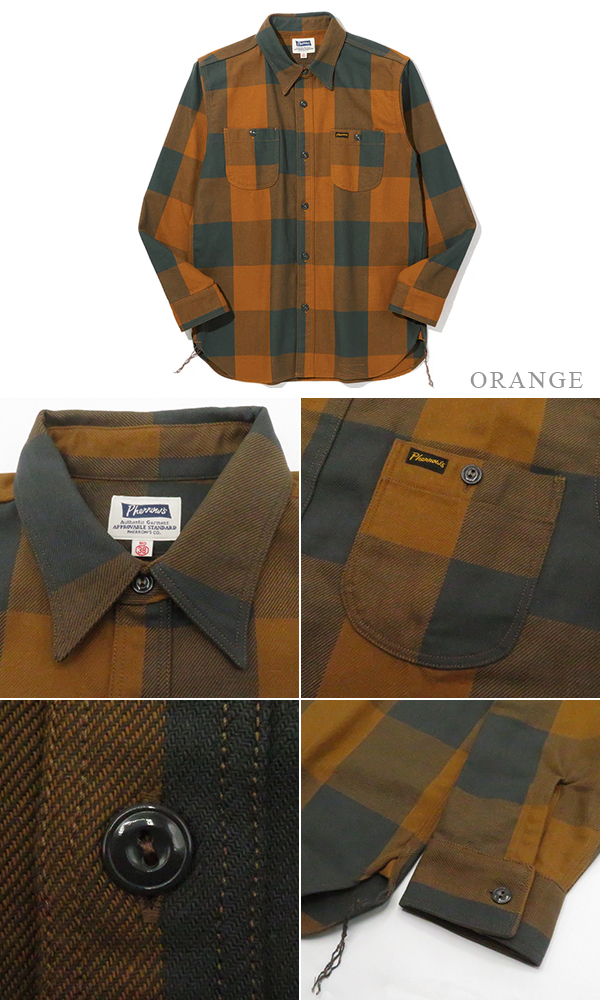 PHERROW'S フェローズ 長袖|ヘビーネル|チェックワークシャツ『HEAVY