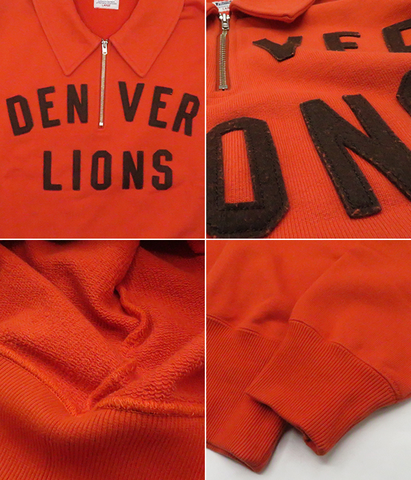 PHERROW'S フェローズ 長袖|裏毛|ハーフジップ|スウェット『DENVER