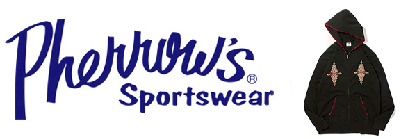 PHERROW'S フェローズ 裏毛|ブランケットステッチ|フルジップパーカー