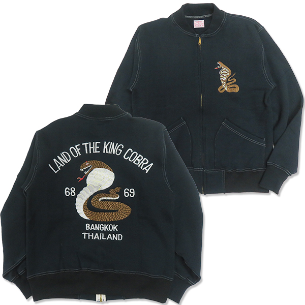 こうぴ　Cushman 黒刺繍ジャケット C-100 CUSHMAN クッシュマン 裏起毛|刺繍|フルジップスウェット『SWEAT