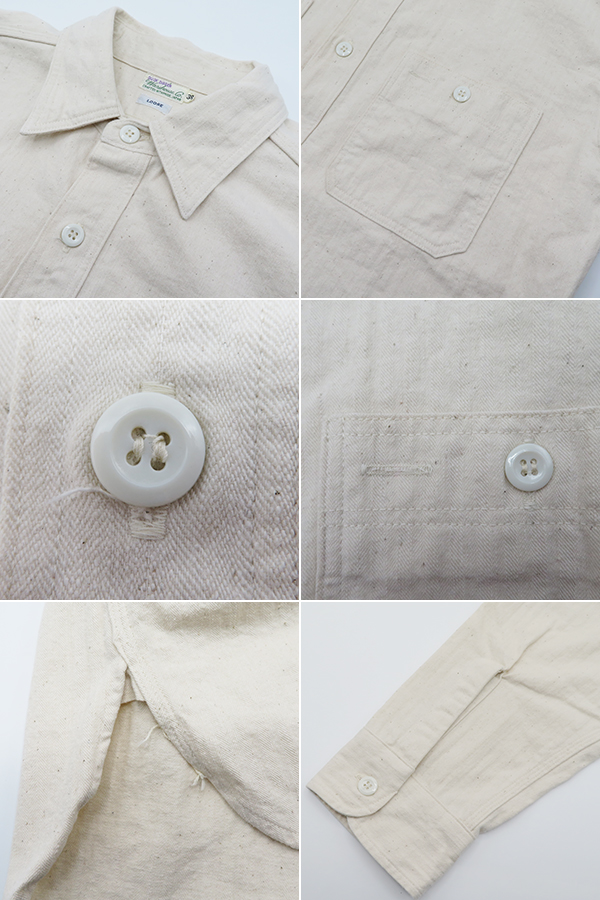 WAREHOUSE ウエアハウス ORGAN別注 長袖|NON WASH|ヘリンボーン|ワーク