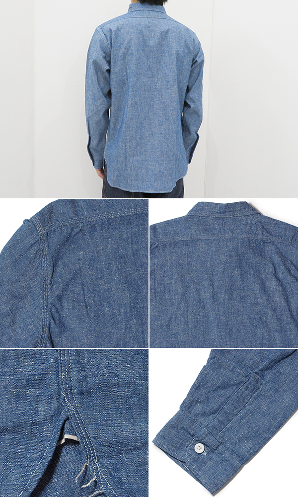 WAREHOUSE ウエアハウス 長袖|NON WASH|シャンブレーワーク