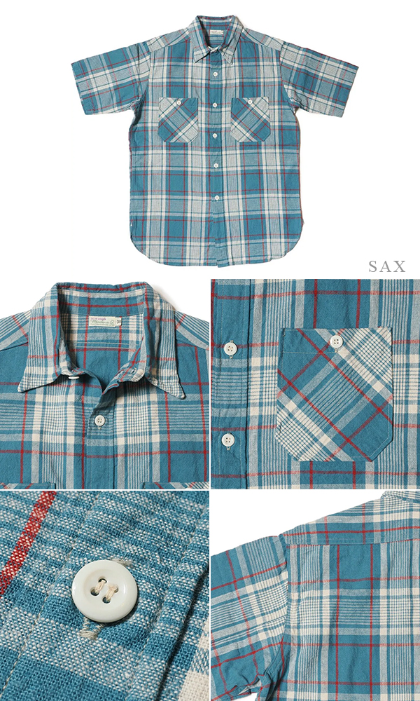 WAREHOUSE（ウエアハウス）OXFORD チェックシャツ 半袖 38 WAREHOUSE（ウエアハウス）OXFORD チェックシャツ 半袖 38