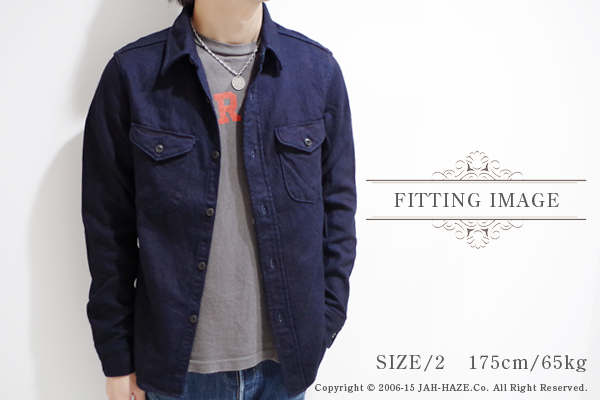 UES ウエス インディゴ染色|フランネル|ワークシャツ『インディゴ