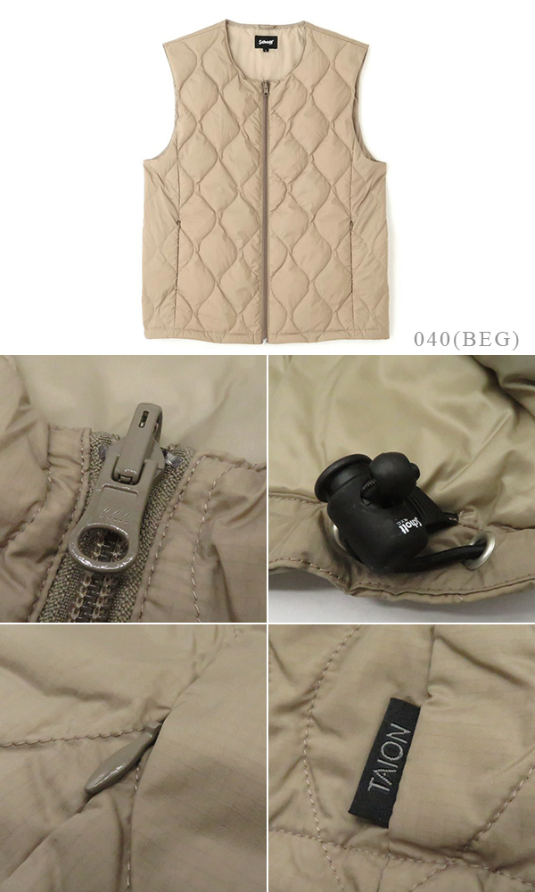 Schott x TAION ショット インナーダウンベスト|800fp『INNER DOWN