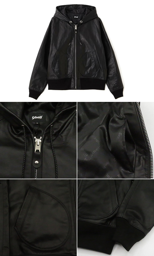 Schott ショット カウレザー|ジップパーカー|レザージャケット