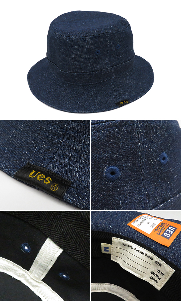 UES ウエス リネンデニムバケットハット『LINEN DENIM BUCKET HAT』【アメカジ・カレッジ】82BH