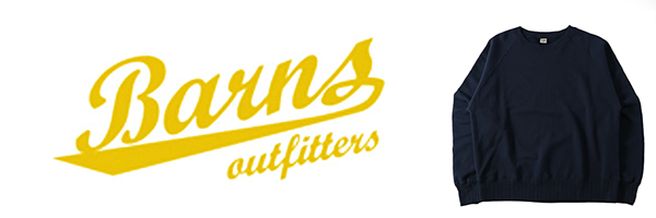 BARNS 吊り編み裏毛 ラグランSWEAT