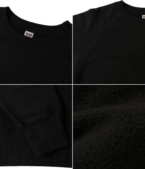 BARNS 吊り編み裏毛 ラグランSWEAT