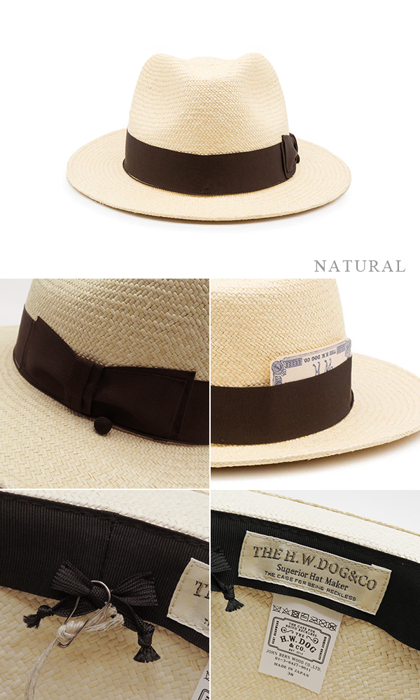 THE H.W.DOG&CO. 本パナマ|ティアドロップ型|パナマハット『N-PANAMA HAT SHORT』【アメカジ・ワーク】D-00677