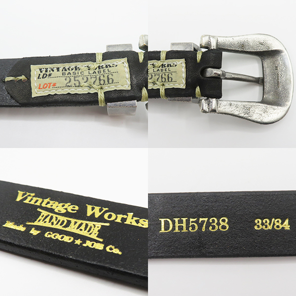 Vintage Works ハンドメイドレザーベルト
