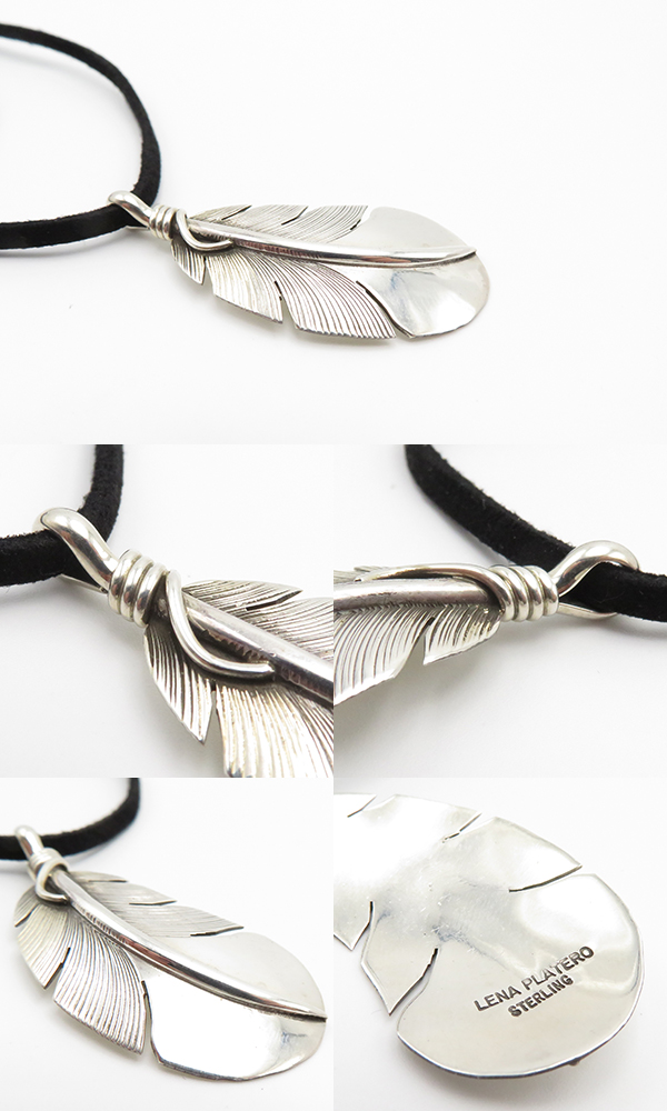 INDIAN JEWELRY ナバホ族|Lena Platero|スタンプ|ペンダントトップ『NAVAJO SIVER PENDANT FEATHER  Lena Platero』【アメカジ・ネイティブ】IJ-383