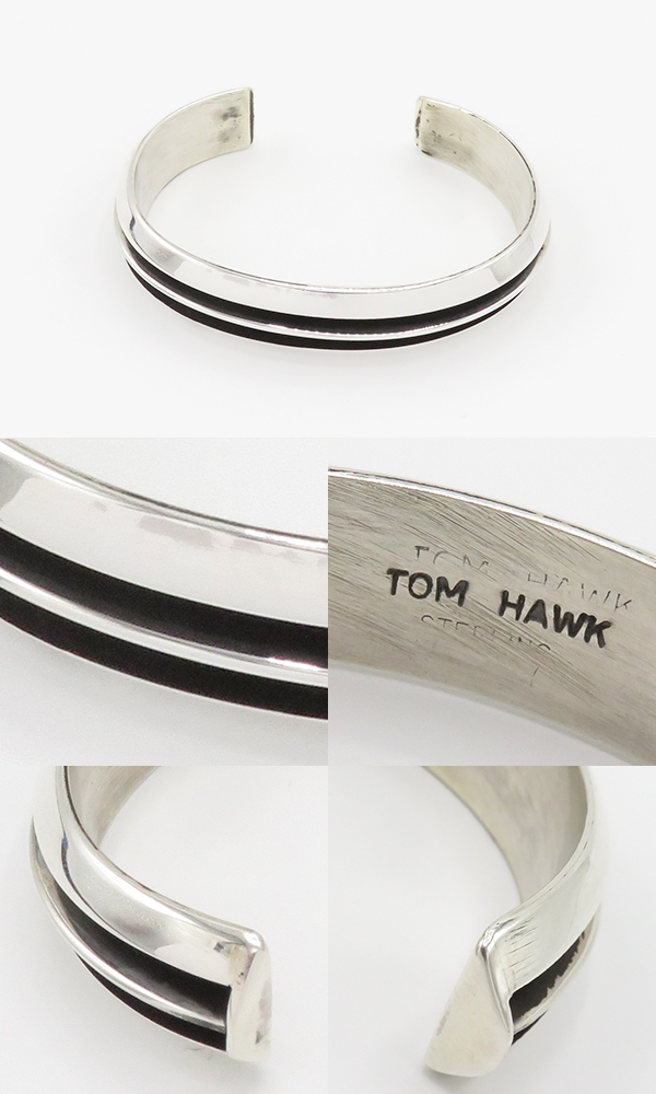 INDIAN JEWELRY ナバホ族|トム・ホーク|オーバーレイ|エッジライン|バングル『NAVAJO OVERLAY SILVER RING  Tom Hawk』【アメカジ・ネイティブ】IJ-388