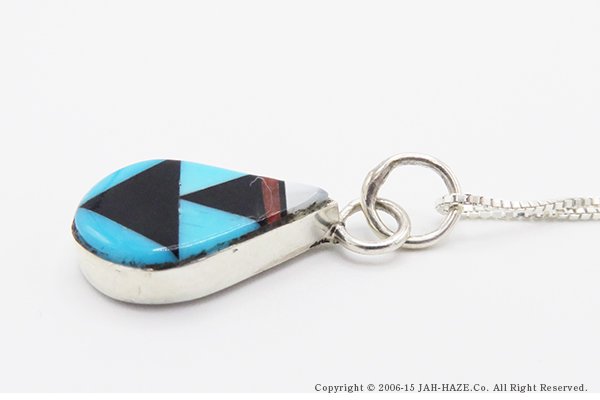 【絶品】 INDIAN ズニ族|チップインレイ|ペンダントトップ『ZUNI JEWELRY フラメンコ