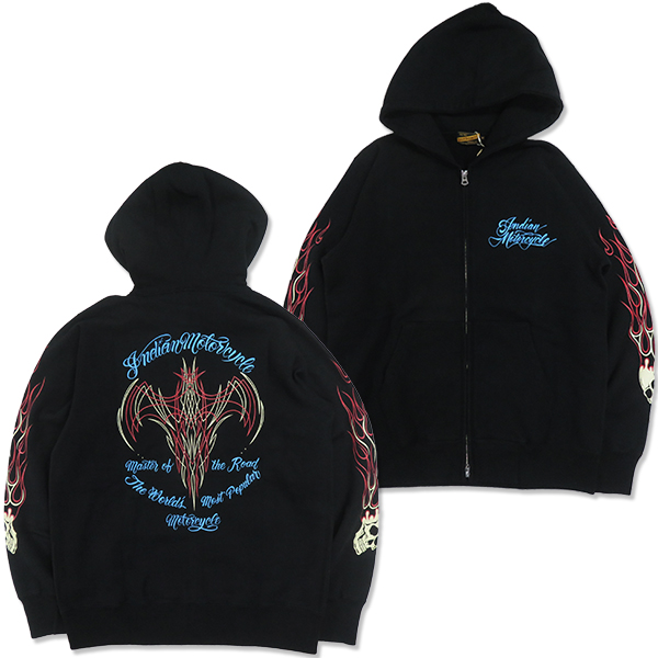 INDIAN MOTORCYCLE インディアン 裏起毛|ピンストライプ|W ZIP|ジップ