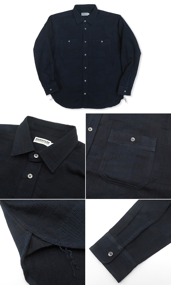 MOMOTARO JEANS 桃太郎ジーンズ 長袖|インディゴ染色|ジャガード