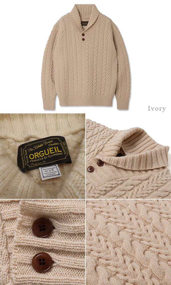 ORGUEIL オルゲイユ ウール|ケーブル編み|セーター『Aran Sweater