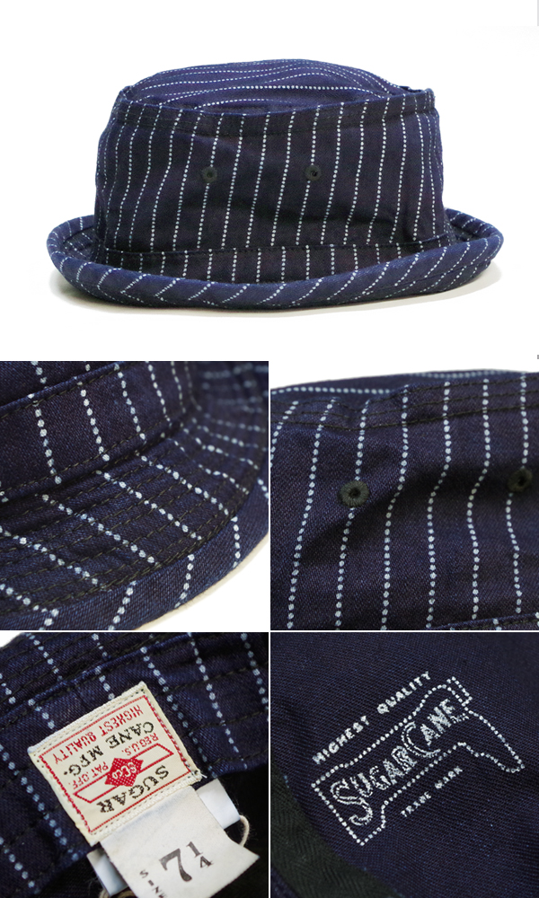 SUGAR CANE シュガーケーン ウォバッシュストライプ|ポークパイハット『WABASH STRIPE PORKPIE  HAT』【アメカジ・ワーク】SC02467