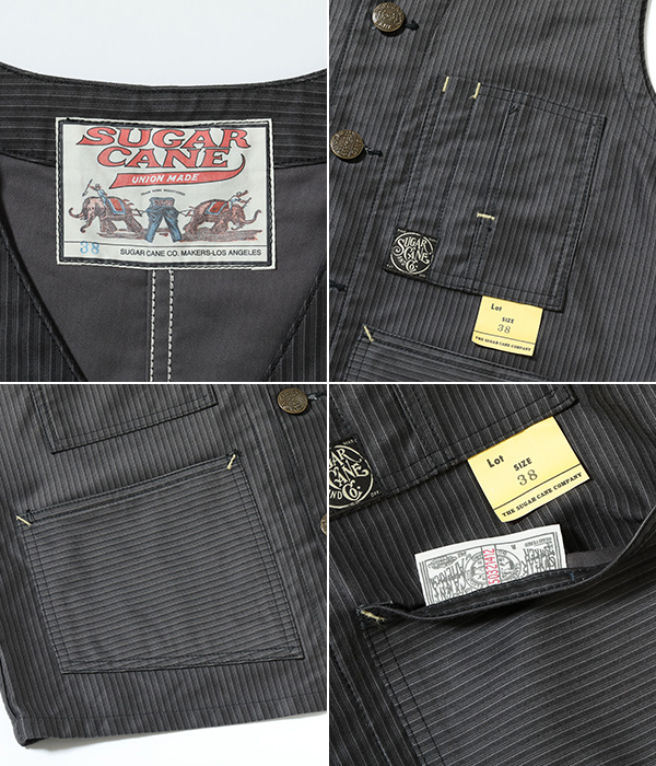 SUGAR CANE シュガーケーン 9oz. MOLESKIN VEST 9oz. MOLESKIN VEST[SC13132] - MUSHMANS ONLINE SHOP
