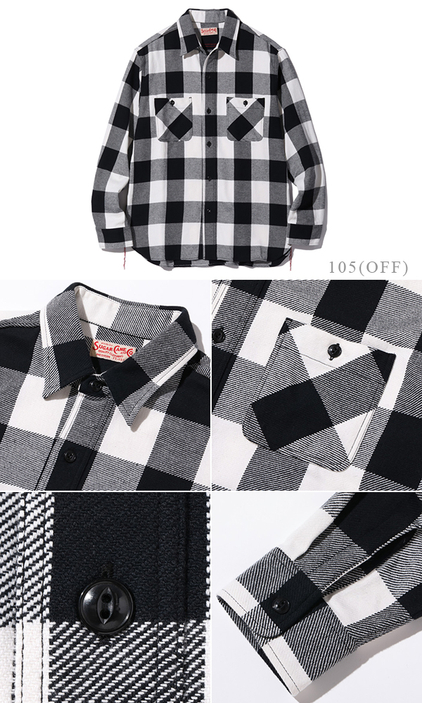 SUGAR CANE シュガーケーン 長袖|ツイル|ネルシャツ『TWILL