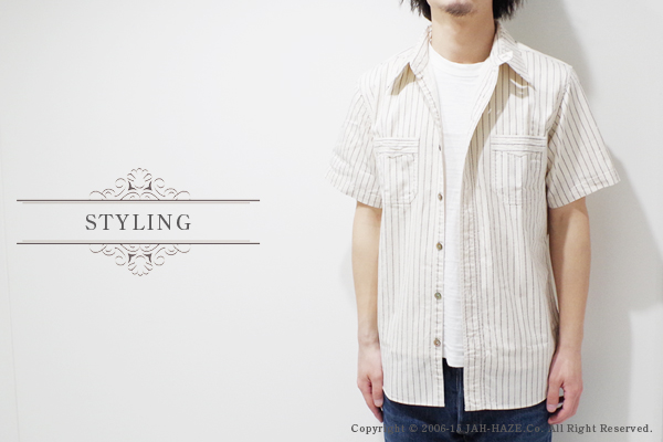 SUGAR CANE WABASH STRIPE WORK SHIRT