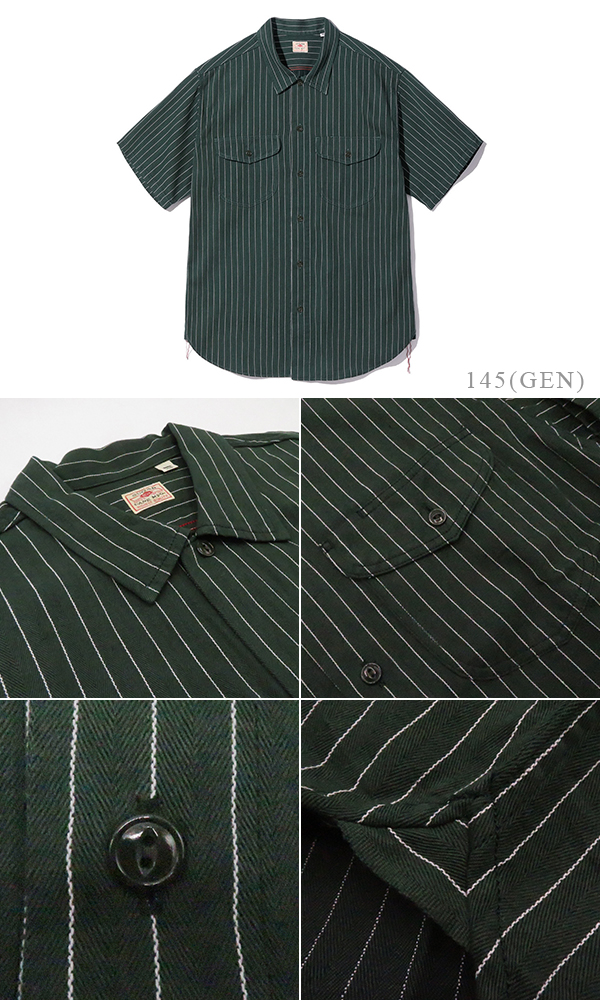 ▼SUGARCANE スイングトップ　赤　ワッペン【38】アメカジ　硬めコットン シュガーケーン SUGAR CANE ワークシャツ SC39528 COKE STRIPE