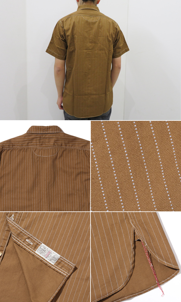 SUGAR CANE 8.5oz. WABASH STRIPE WORK SHIRT
