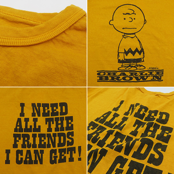 WAREHOUSE VINTAGE PEANUTS ウエアハウス 半袖|19/-天竺|CHARLIE BROWN
